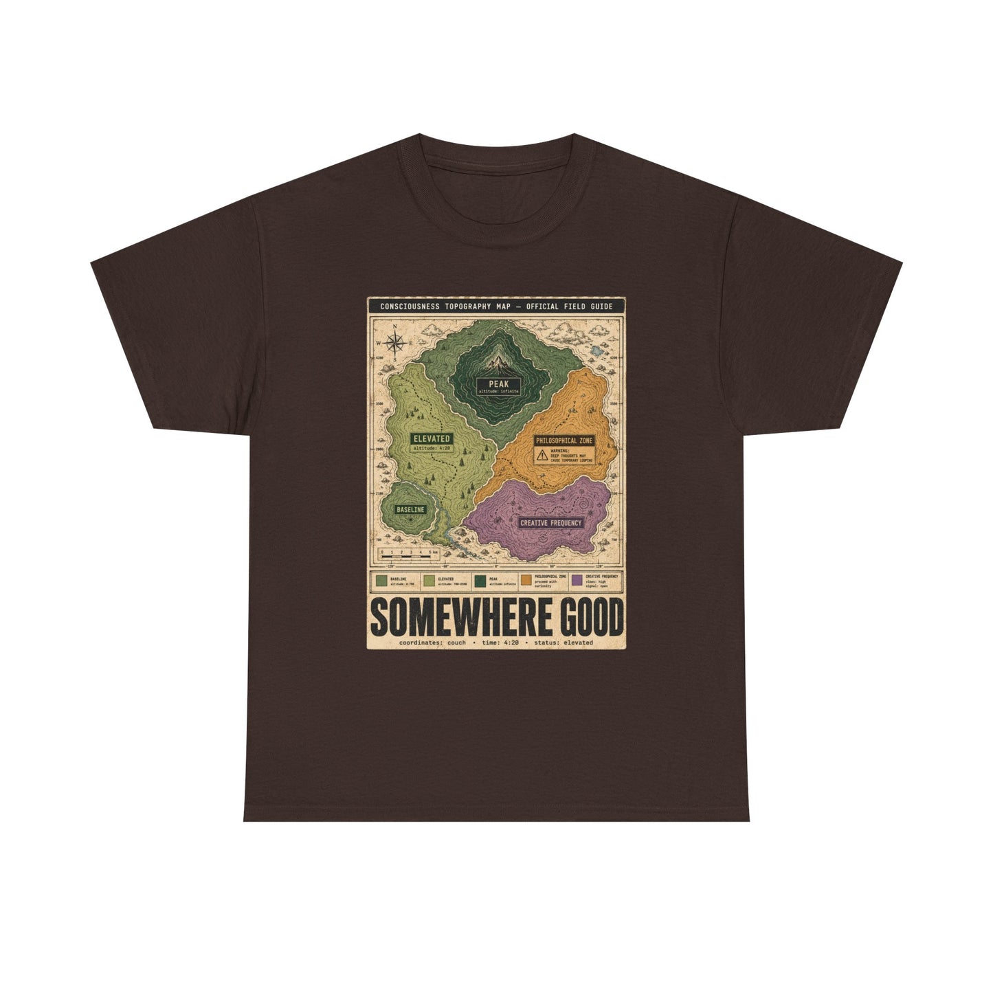 Map Graphic T-Shirt — "Somewhere Good" Vintage Adventure Tee