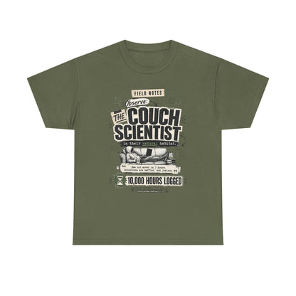 Funny Tee — "The Couch Scientist" Funny Vintage Sofa T-Shirt (10,000 Hours Logged)
