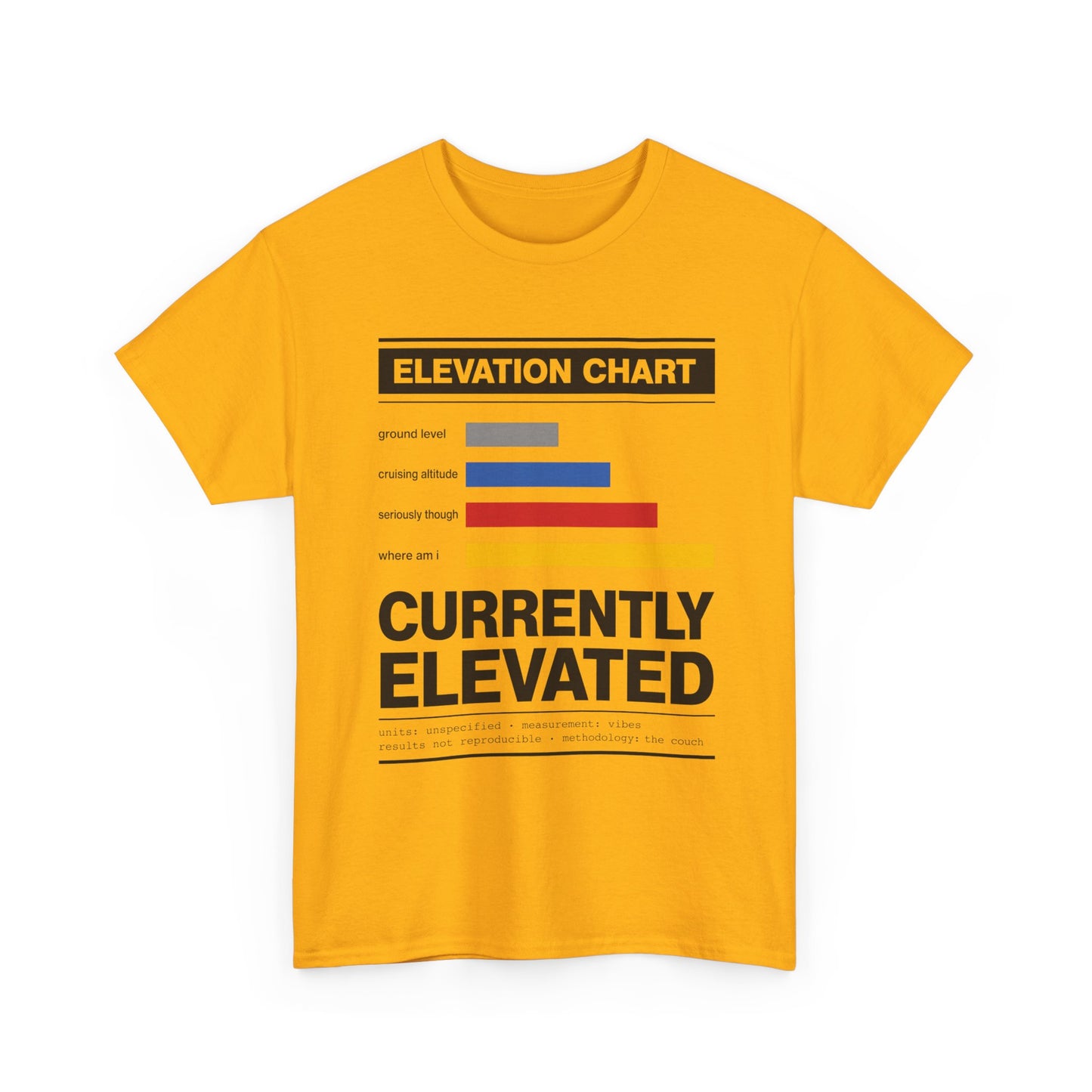 Funny Currently Elevated Tee — Elevation Chart Graphic T-Shirt