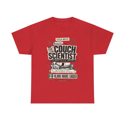 Funny Tee — "The Couch Scientist" Funny Vintage Sofa T-Shirt (10,000 Hours Logged)