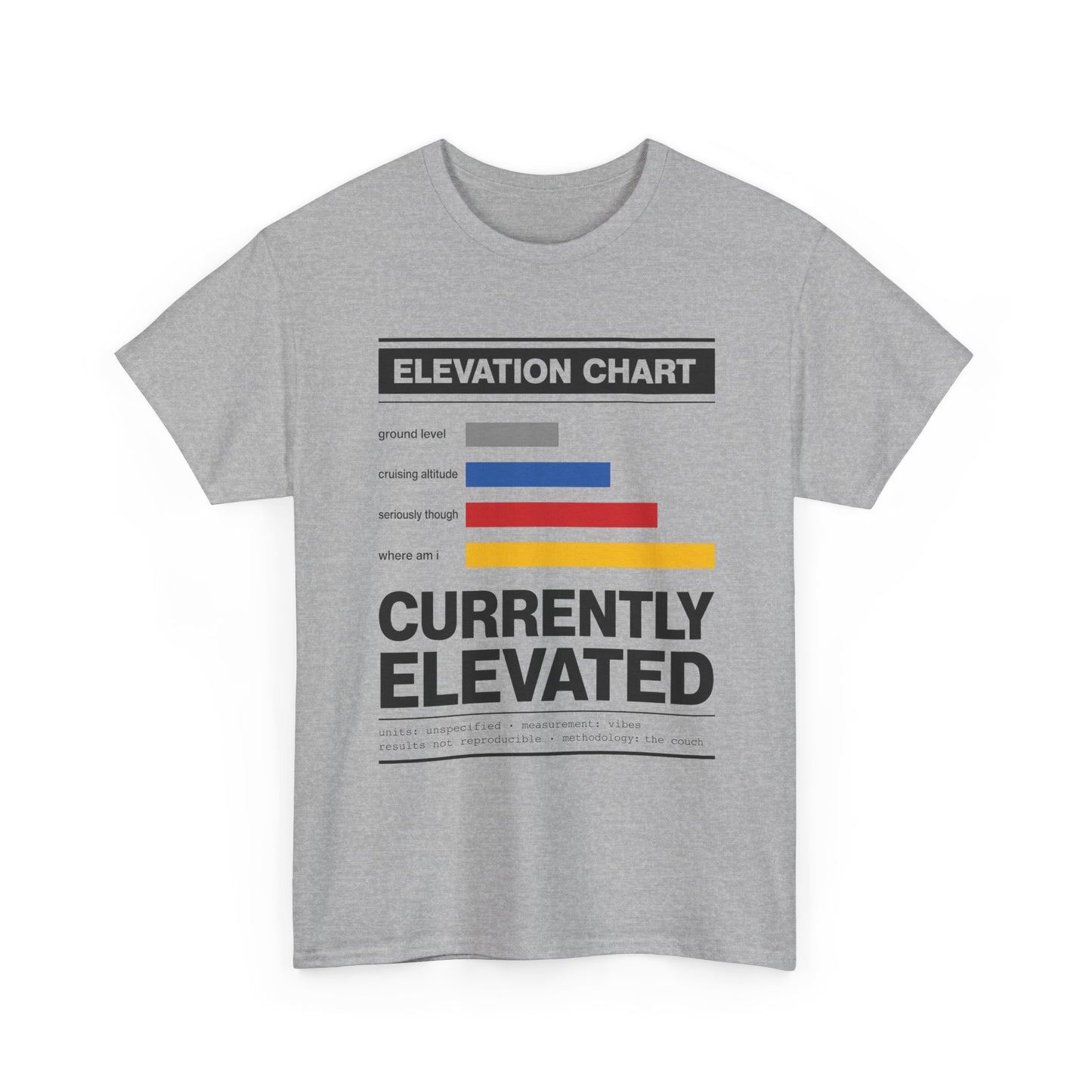 Funny Currently Elevated Tee — Elevation Chart Graphic T-Shirt