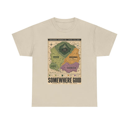 Map Graphic T-Shirt — "Somewhere Good" Vintage Adventure Tee