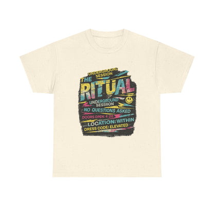 Ritual Graphic Tee — Vintage Neon Underground Session T-Shirt