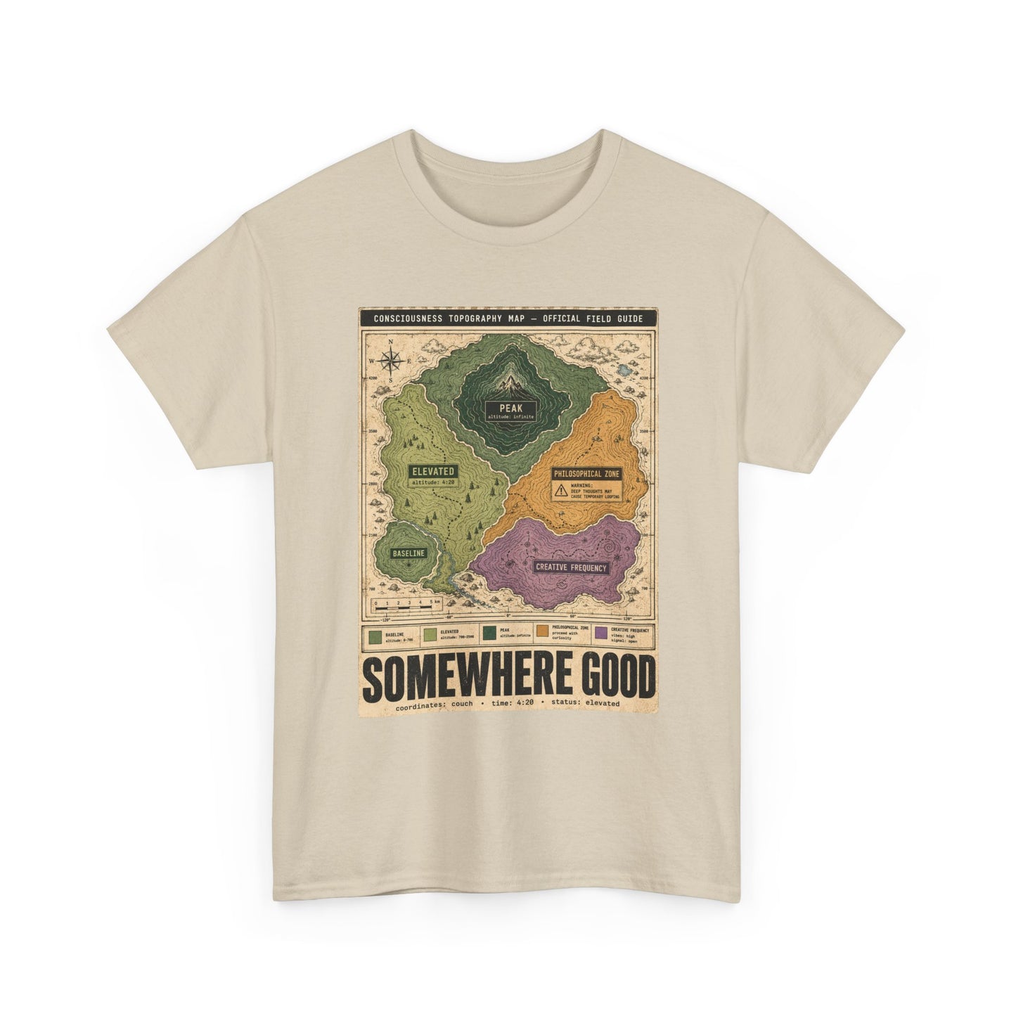 Map Graphic T-Shirt — "Somewhere Good" Vintage Adventure Tee