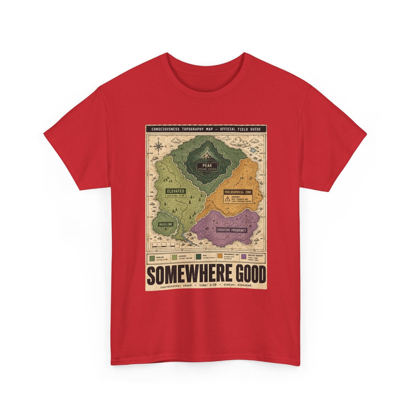 Map Graphic T-Shirt — "Somewhere Good" Vintage Adventure Tee