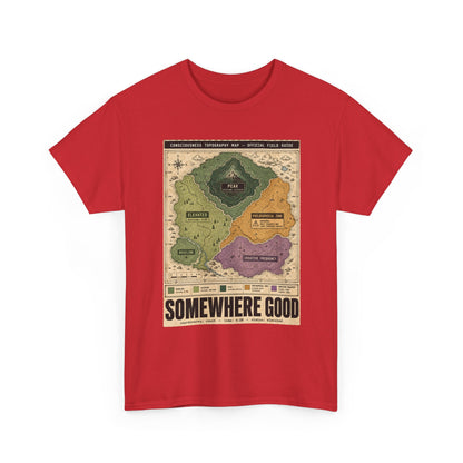 Map Graphic T-Shirt — "Somewhere Good" Vintage Adventure Tee