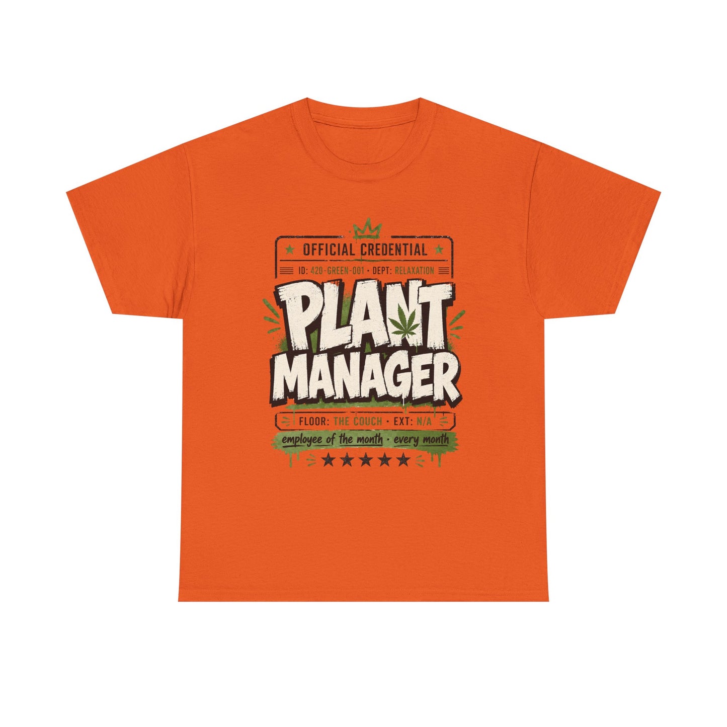 Funny Plant Manager T-Shirt — Funny Plant Lover Tee with "Official Credential" Design