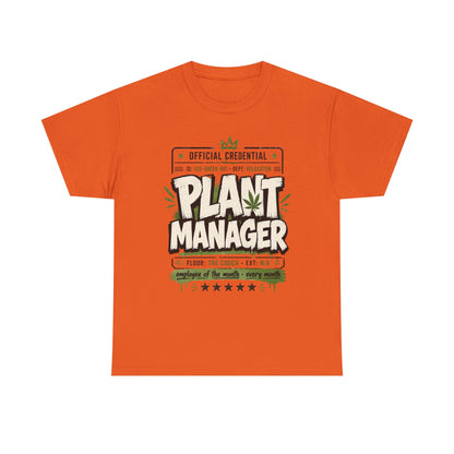 Funny Plant Manager T-Shirt — Funny Plant Lover Tee with "Official Credential" Design
