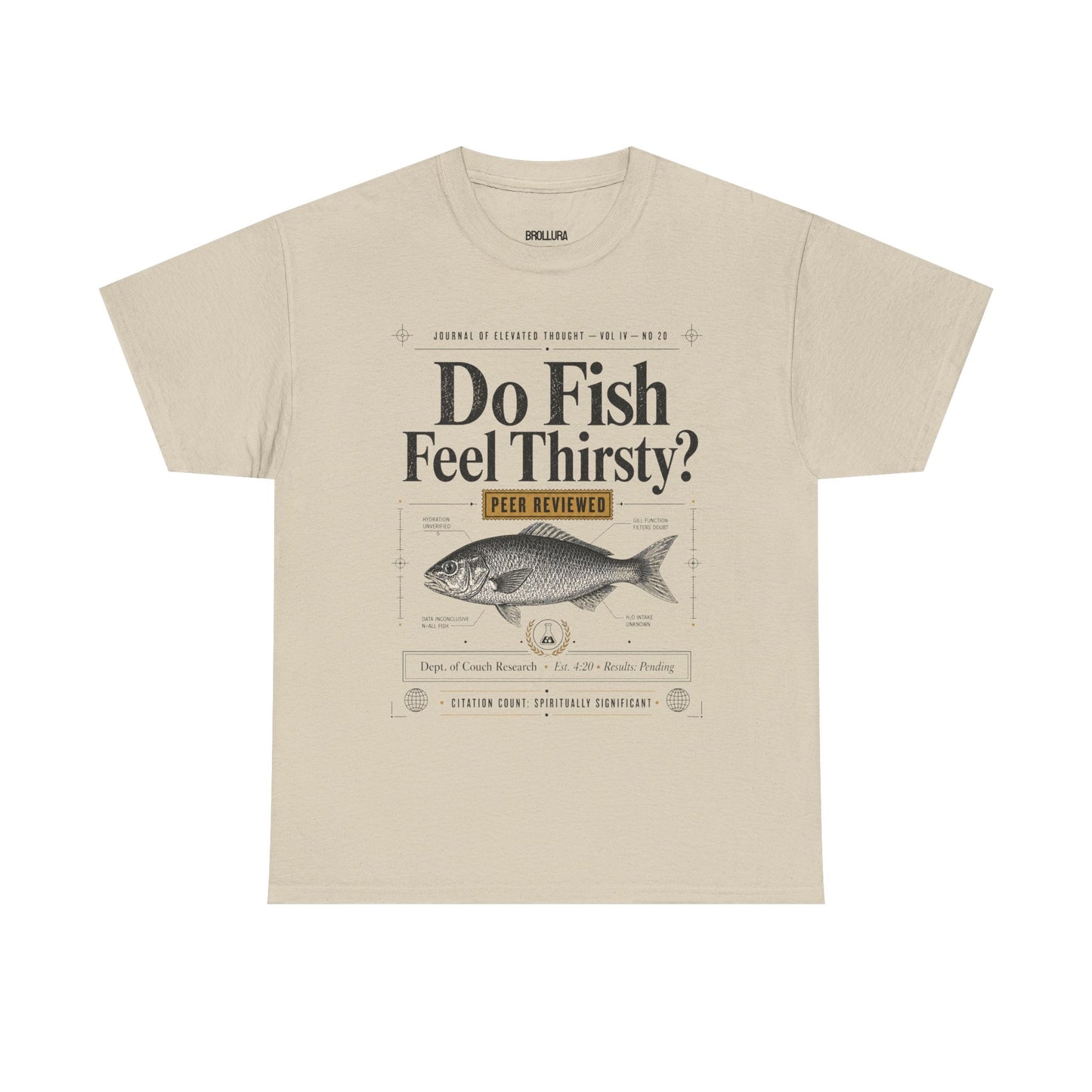 Funny T-Shirt — "Do Fish Feel Thirsty?" Vintage Fish Graphic Tee | Funny Science & Nature Shirt for Fishermen, Marine Lovers & Casual Wear