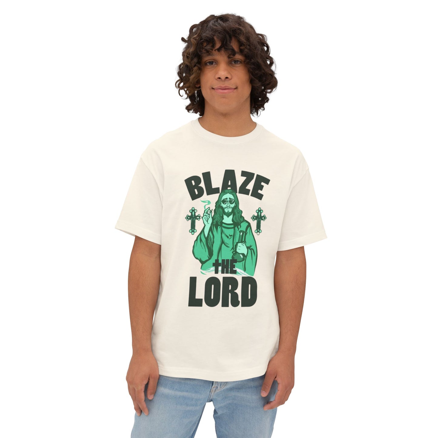 Graphic Tee — "Blaze The Lord" Religious Stoner Shirt