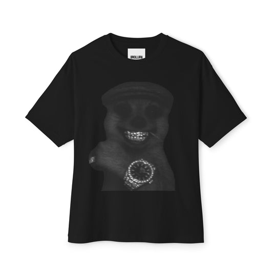 Graphic Tee — Grinning Otter with Chain & Watch Print