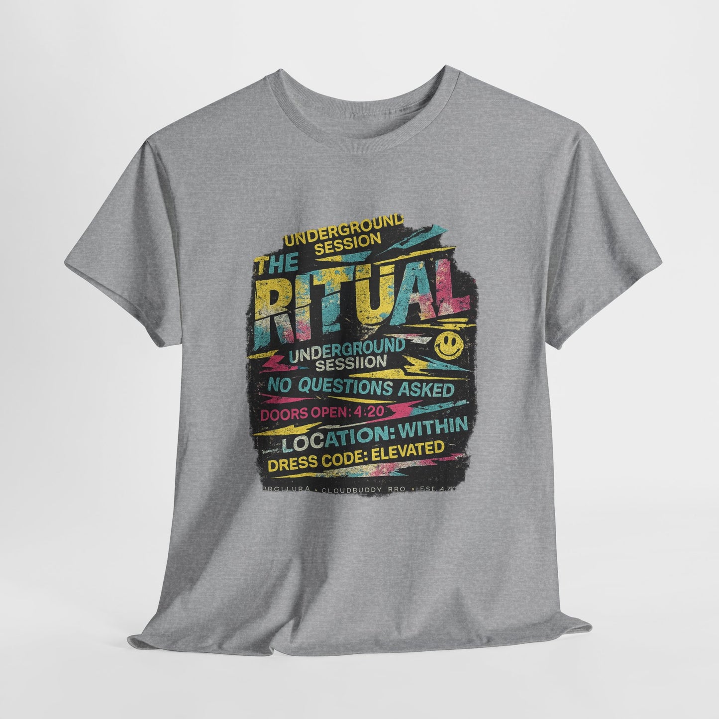 Ritual Graphic Tee — Vintage Neon Underground Session T-Shirt
