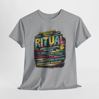 Ritual Graphic Tee — Vintage Neon Underground Session T-Shirt