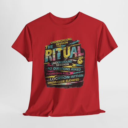 Ritual Graphic Tee — Vintage Neon Underground Session T-Shirt