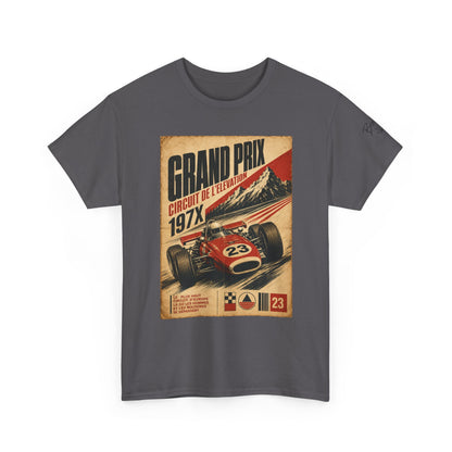 Grand Prix Vintage Racing Tee — Retro Circuit de LeMans 197X Car Poster