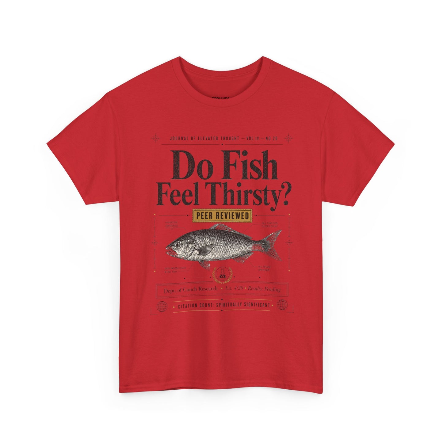 Funny T-Shirt — "Do Fish Feel Thirsty?" Vintage Fish Graphic Tee | Funny Science & Nature Shirt for Fishermen, Marine Lovers & Casual Wear