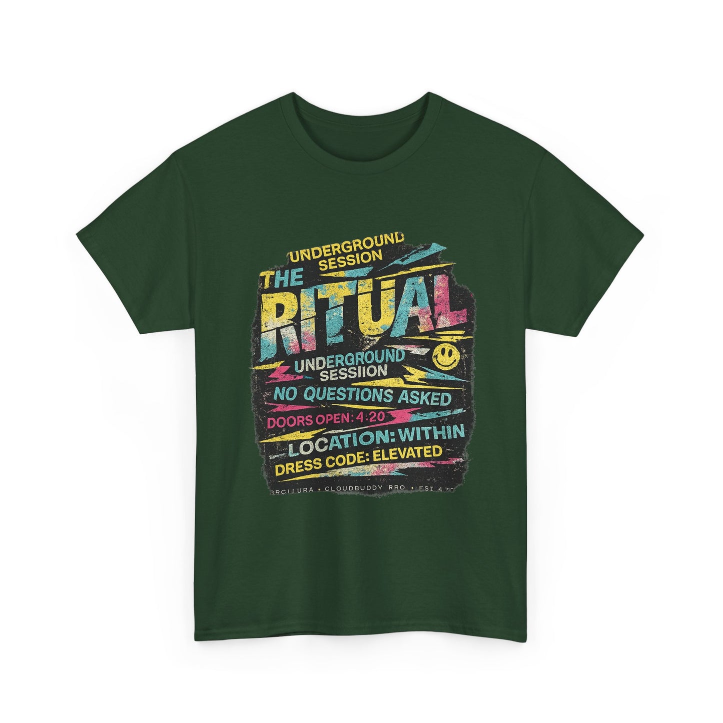 Ritual Graphic Tee — Vintage Neon Underground Session T-Shirt