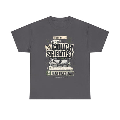 Funny Tee — "The Couch Scientist" Funny Vintage Sofa T-Shirt (10,000 Hours Logged)