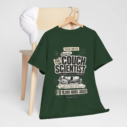 Funny Tee — "The Couch Scientist" Funny Vintage Sofa T-Shirt (10,000 Hours Logged)