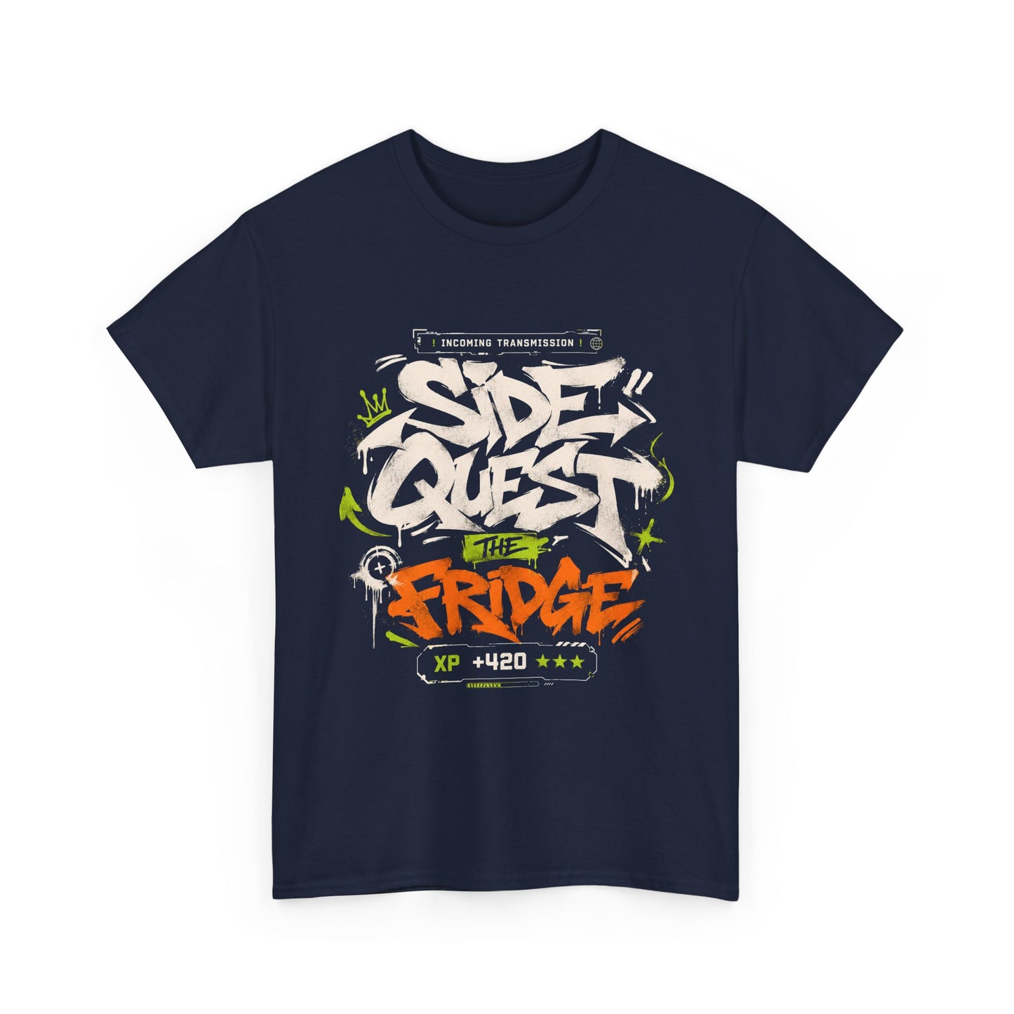Funny Graffiti 'Side Quest: The Fridge' Graphic Tee — Gamer Streetwear T‑Shirt