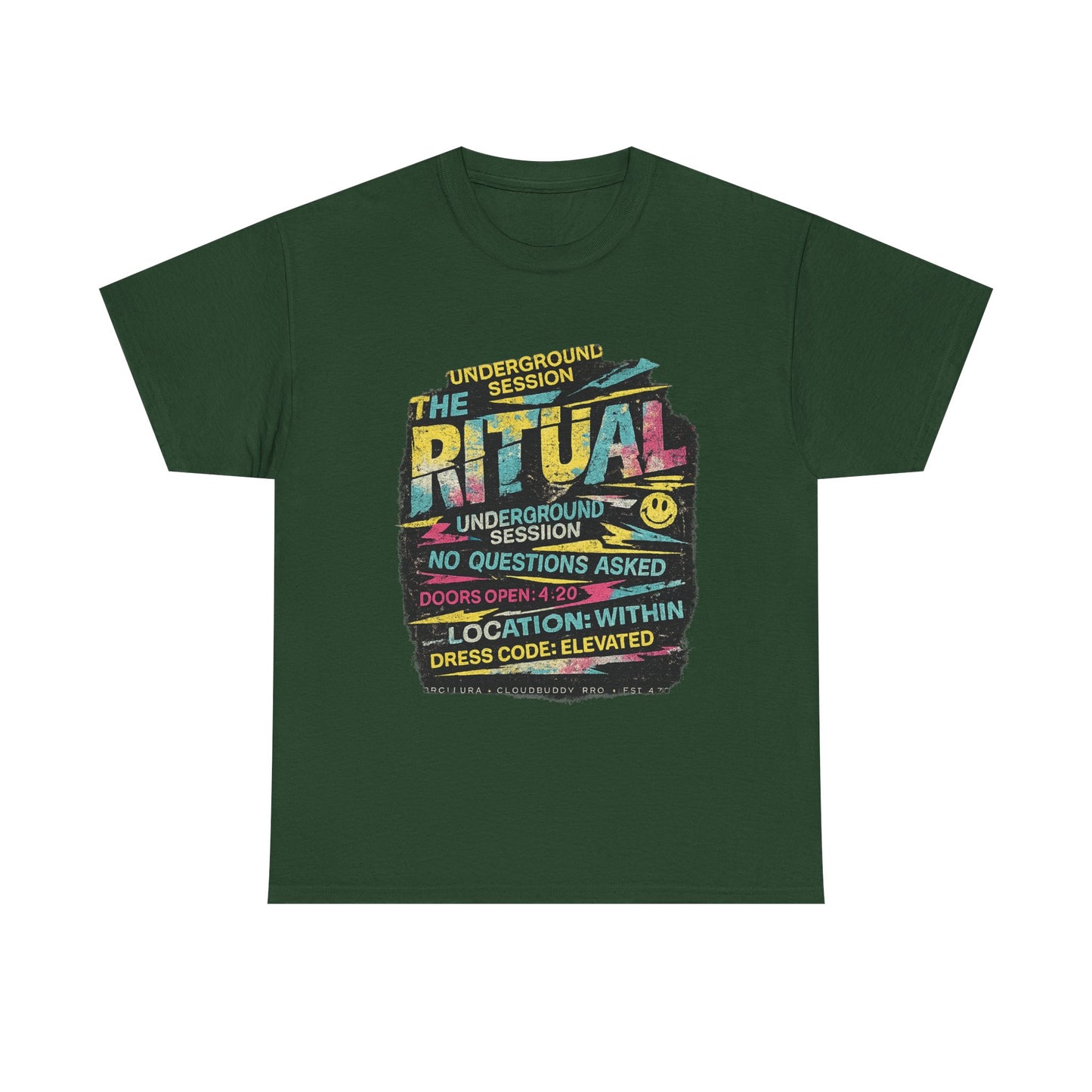 Ritual Graphic Tee — Vintage Neon Underground Session T-Shirt