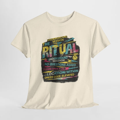 Ritual Graphic Tee — Vintage Neon Underground Session T-Shirt