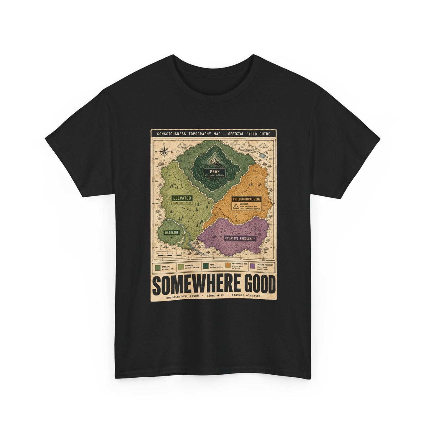 Map Graphic T-Shirt — "Somewhere Good" Vintage Adventure Tee