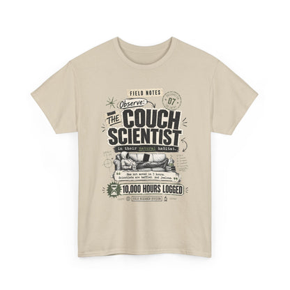 Funny Tee — "The Couch Scientist" Funny Vintage Sofa T-Shirt (10,000 Hours Logged)