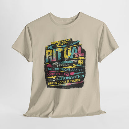 Ritual Graphic Tee — Vintage Neon Underground Session T-Shirt