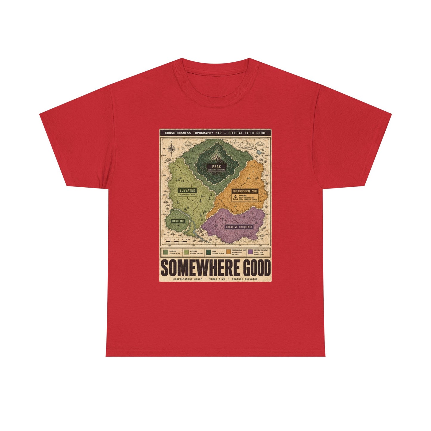 Map Graphic T-Shirt — "Somewhere Good" Vintage Adventure Tee