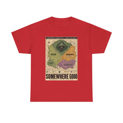 Map Graphic T-Shirt — "Somewhere Good" Vintage Adventure Tee