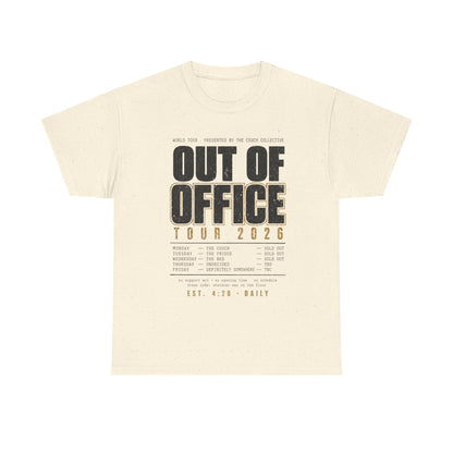 Out of Office Tour 2026 T‑Shirt — Vacation & Travel Graphic Tee