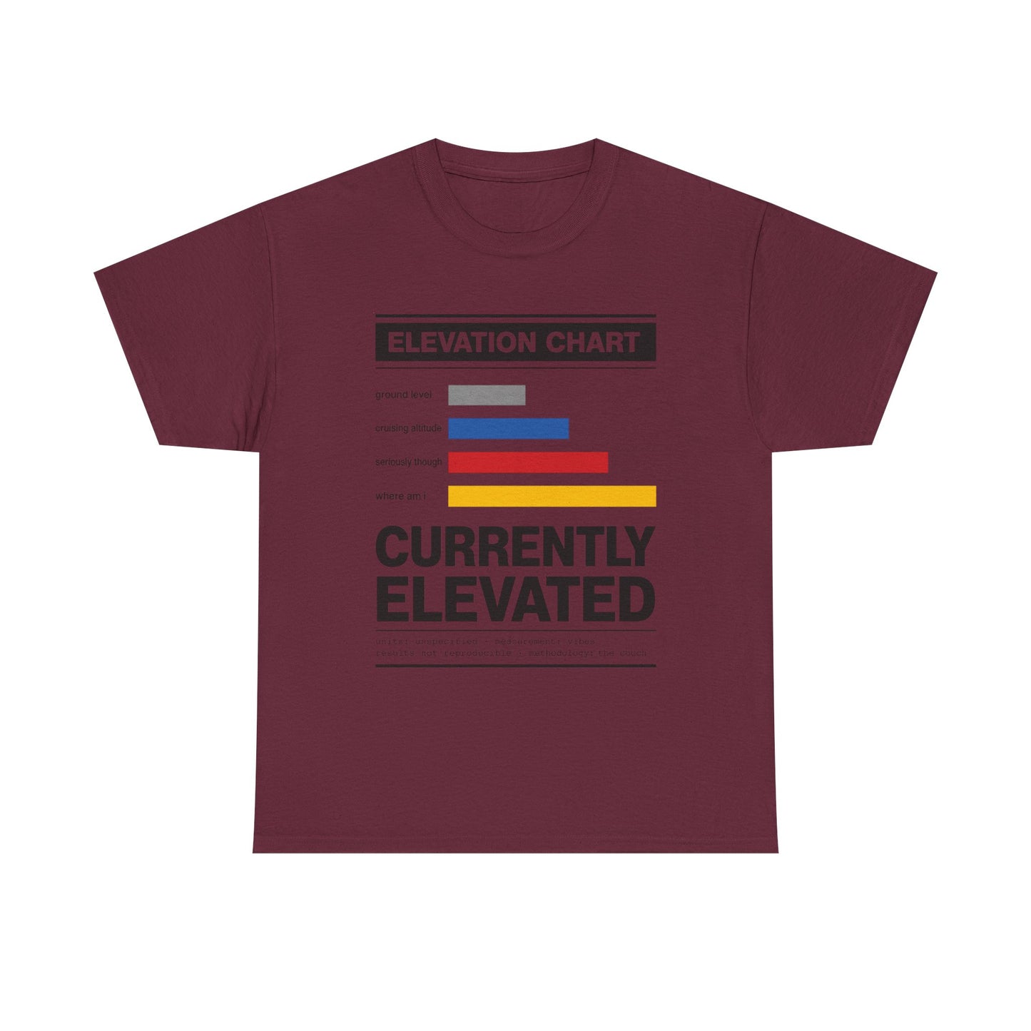 Funny Currently Elevated Tee — Elevation Chart Graphic T-Shirt