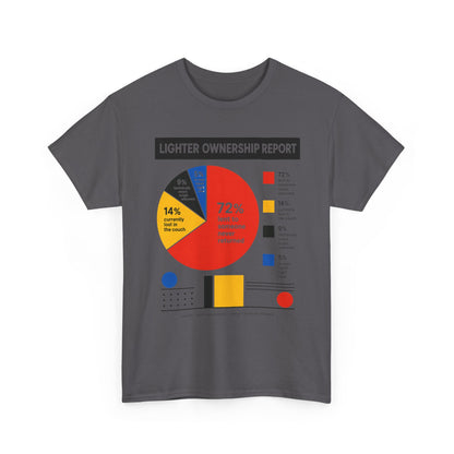 Funny Lighter Ownership Report Graphic Tee — Funny Data Pie Chart T-Shirt