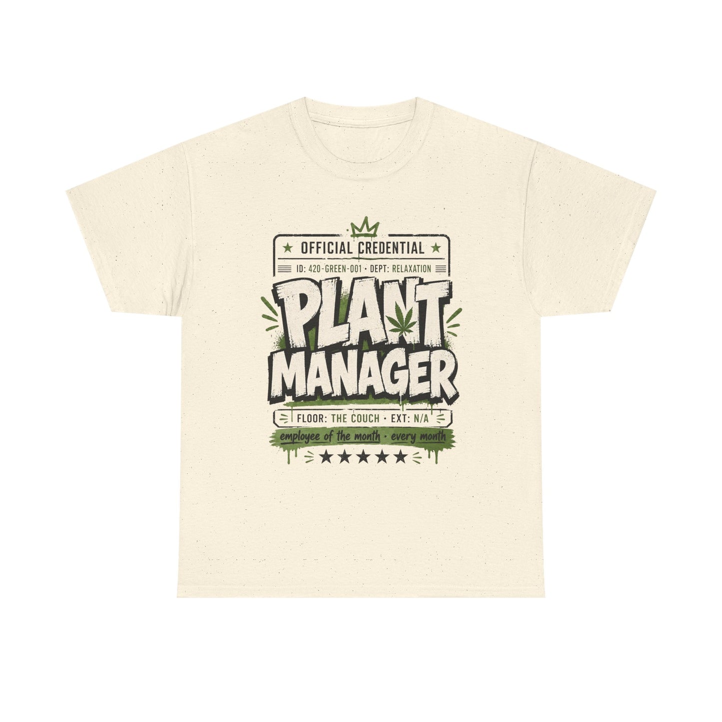 Funny Plant Manager T-Shirt — Funny Plant Lover Tee with "Official Credential" Design