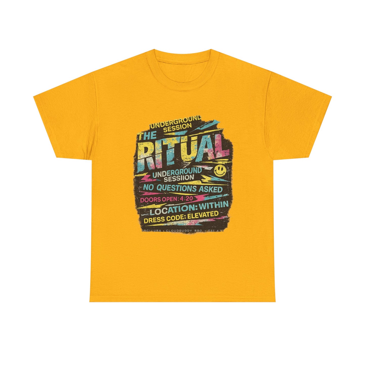 Ritual Graphic Tee — Vintage Neon Underground Session T-Shirt
