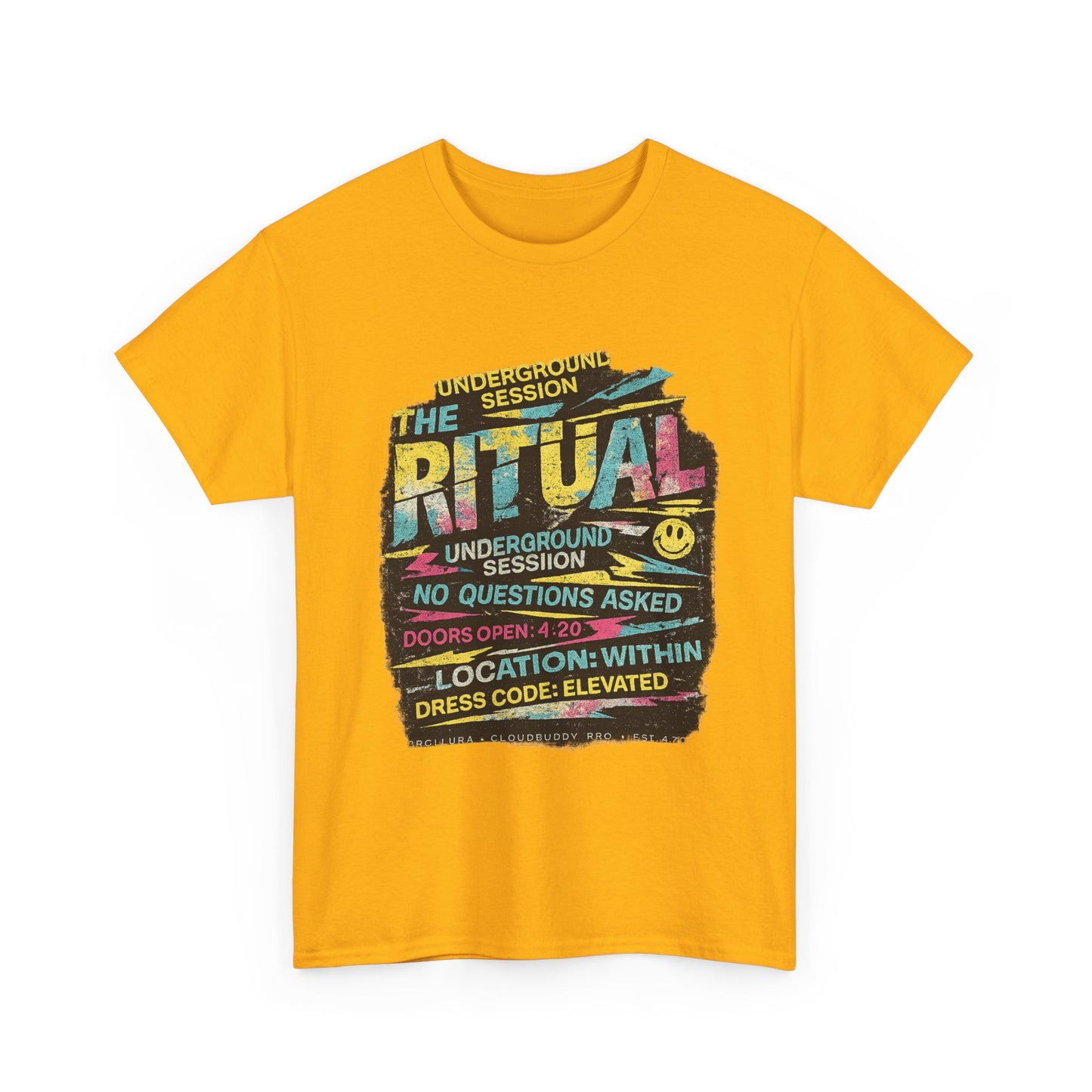Ritual Graphic Tee — Vintage Neon Underground Session T-Shirt