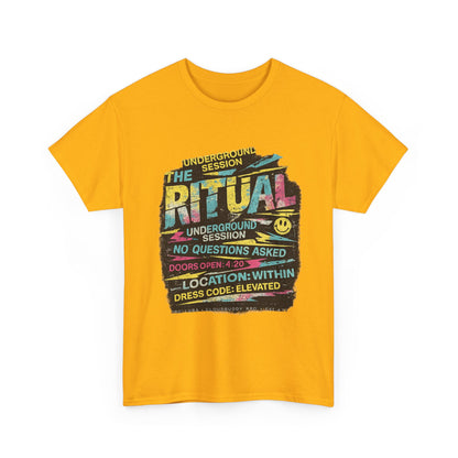 Ritual Graphic Tee — Vintage Neon Underground Session T-Shirt