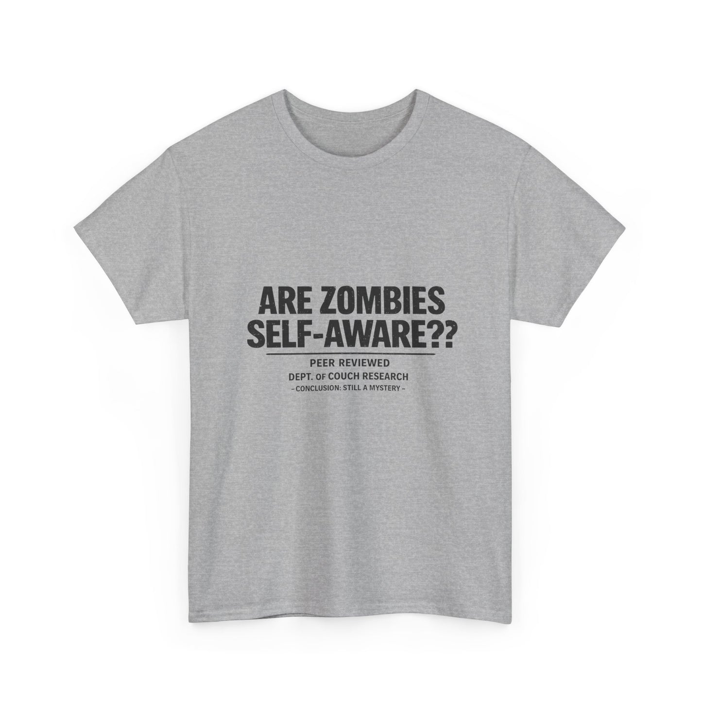 Funny Zombie Awareness Tee — "Are Zombies Self-Aware??" Graphic T-Shirt