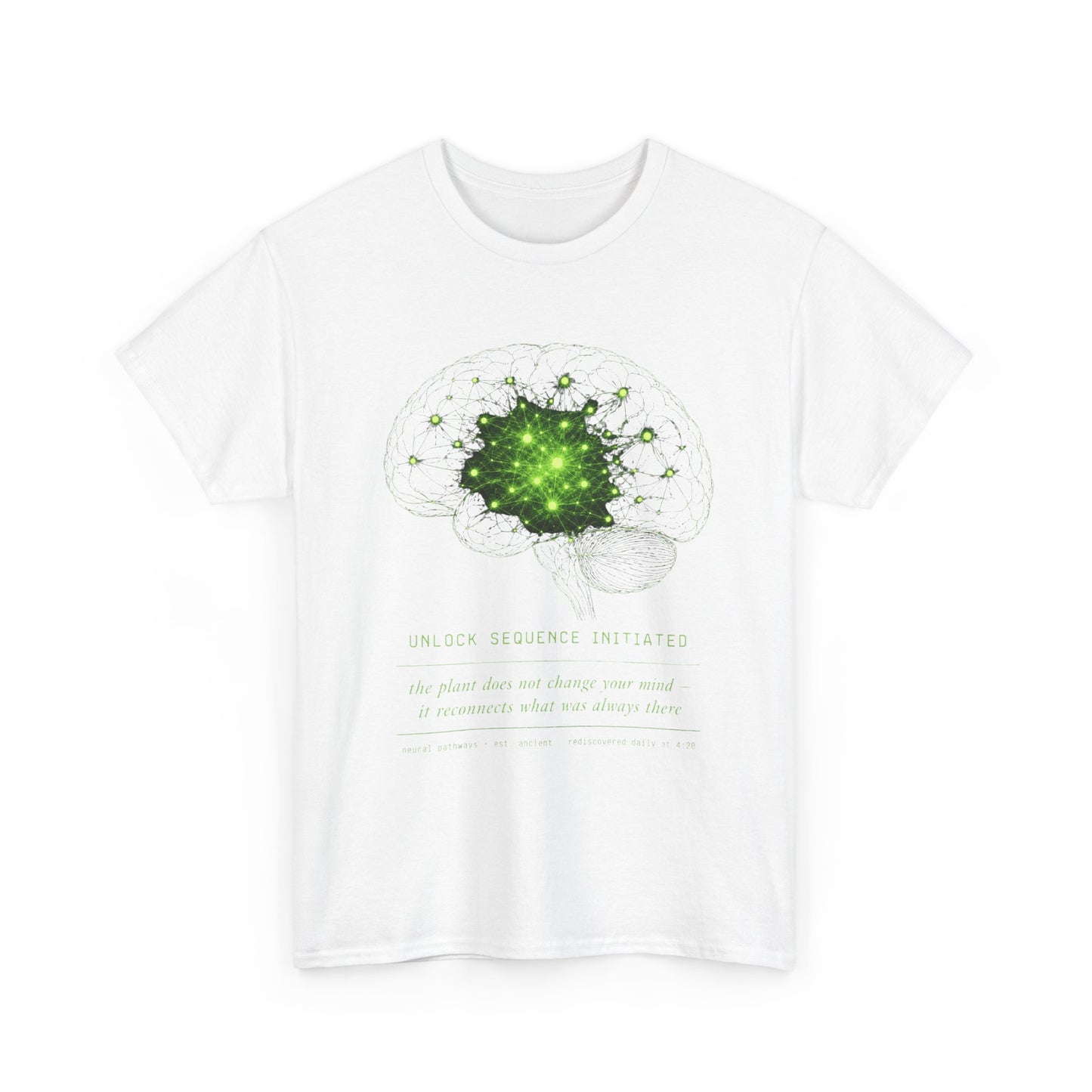 Brain Cell Science T-Shirt — Green Neural Network Anatomy Tee
