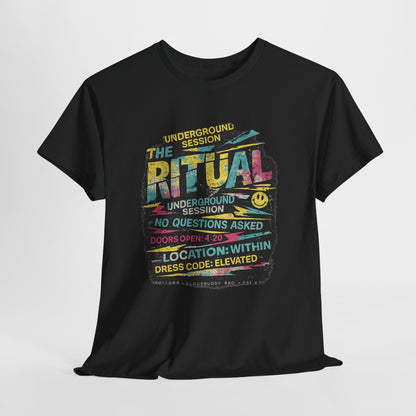 Ritual Graphic Tee — Vintage Neon Underground Session T-Shirt
