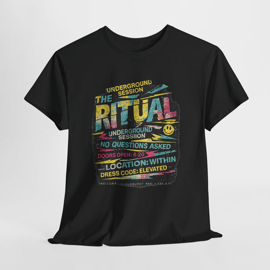 Ritual Graphic Tee — Vintage Neon Underground Session T-Shirt