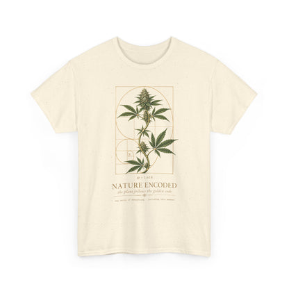 Botanical Cannabis T-Shirt — "Nature Uncoded" Graphic Tee