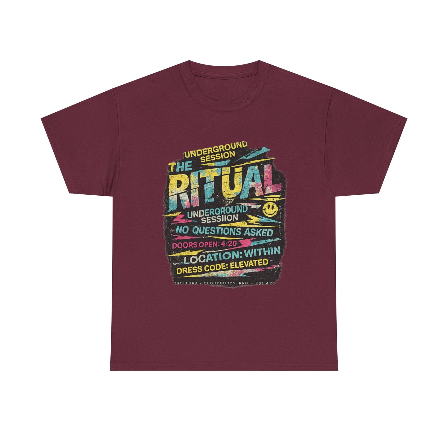 Ritual Graphic Tee — Vintage Neon Underground Session T-Shirt