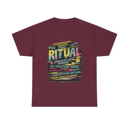 Ritual Graphic Tee — Vintage Neon Underground Session T-Shirt