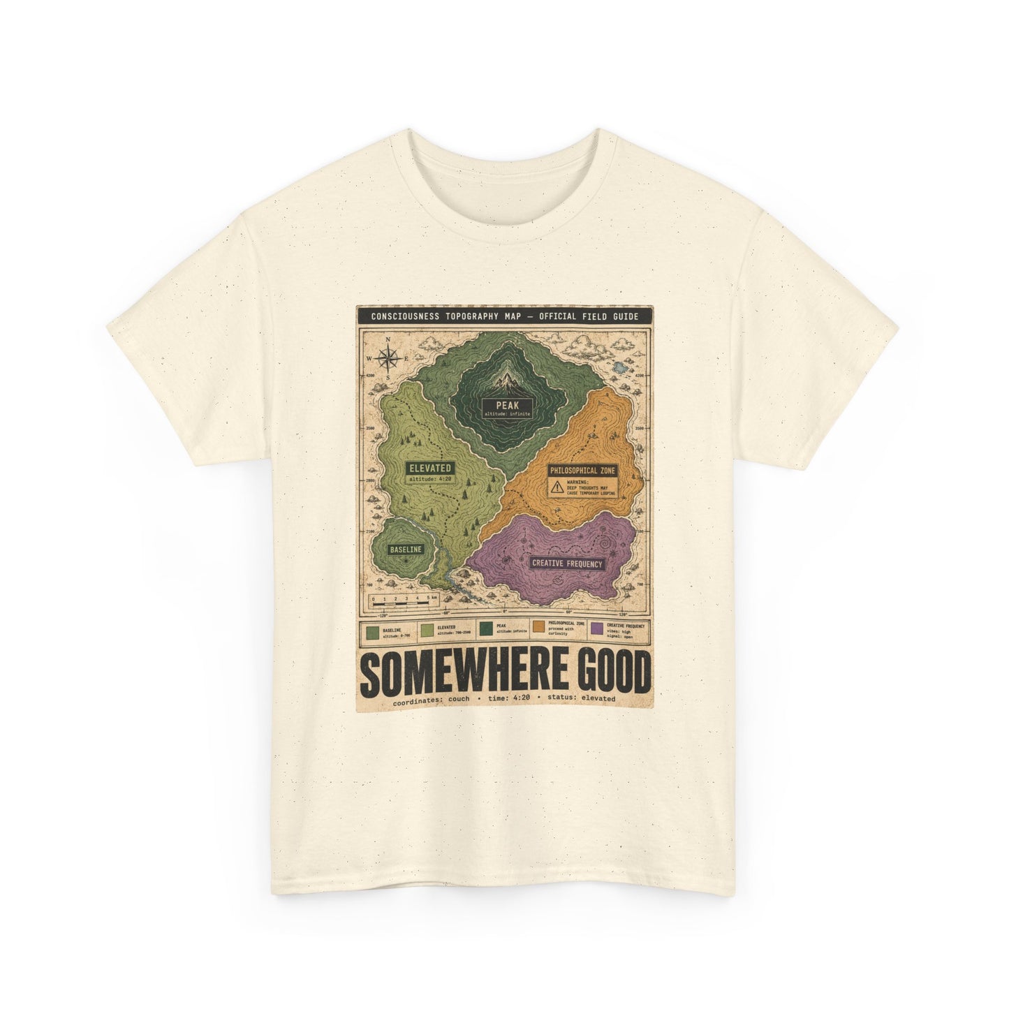 Map Graphic T-Shirt — "Somewhere Good" Vintage Adventure Tee