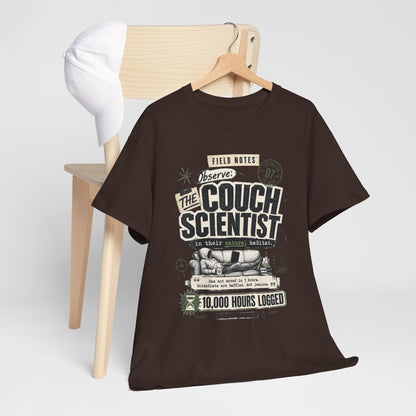 Funny Tee — "The Couch Scientist" Funny Vintage Sofa T-Shirt (10,000 Hours Logged)