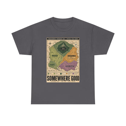 Map Graphic T-Shirt — "Somewhere Good" Vintage Adventure Tee