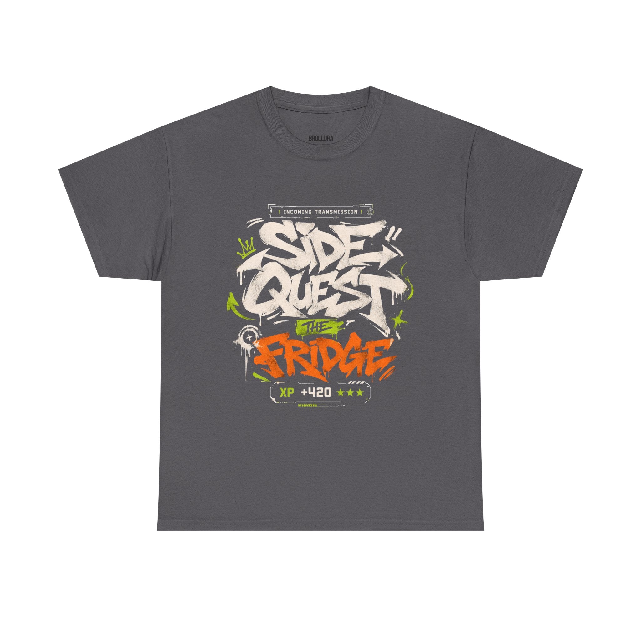 Funny Graffiti 'Side Quest: The Fridge' Graphic Tee — Gamer Streetwear T‑Shirt