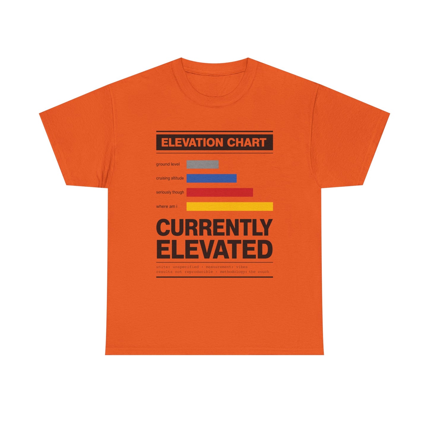 Funny Currently Elevated Tee — Elevation Chart Graphic T-Shirt
